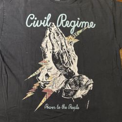 Civil Regime Black Cotton T-shirt with A Praying Hands Size XL