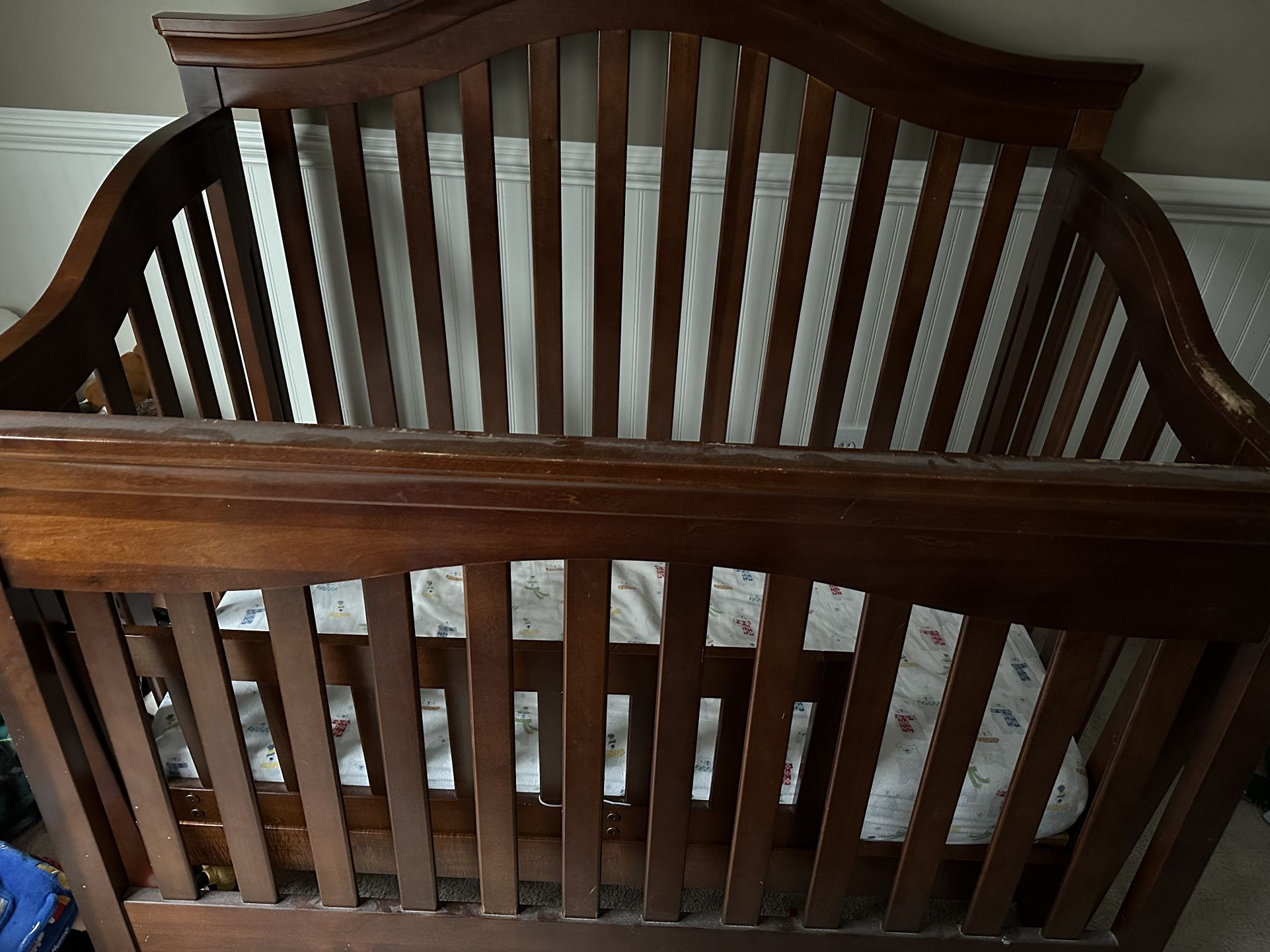 Used Solid Wood Crib With Mattress