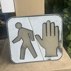 Vintage Gritty Urban Decor; Decommissioned Pedestrian Panel: 