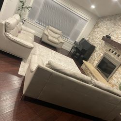 Dania Real Leather Couch Set