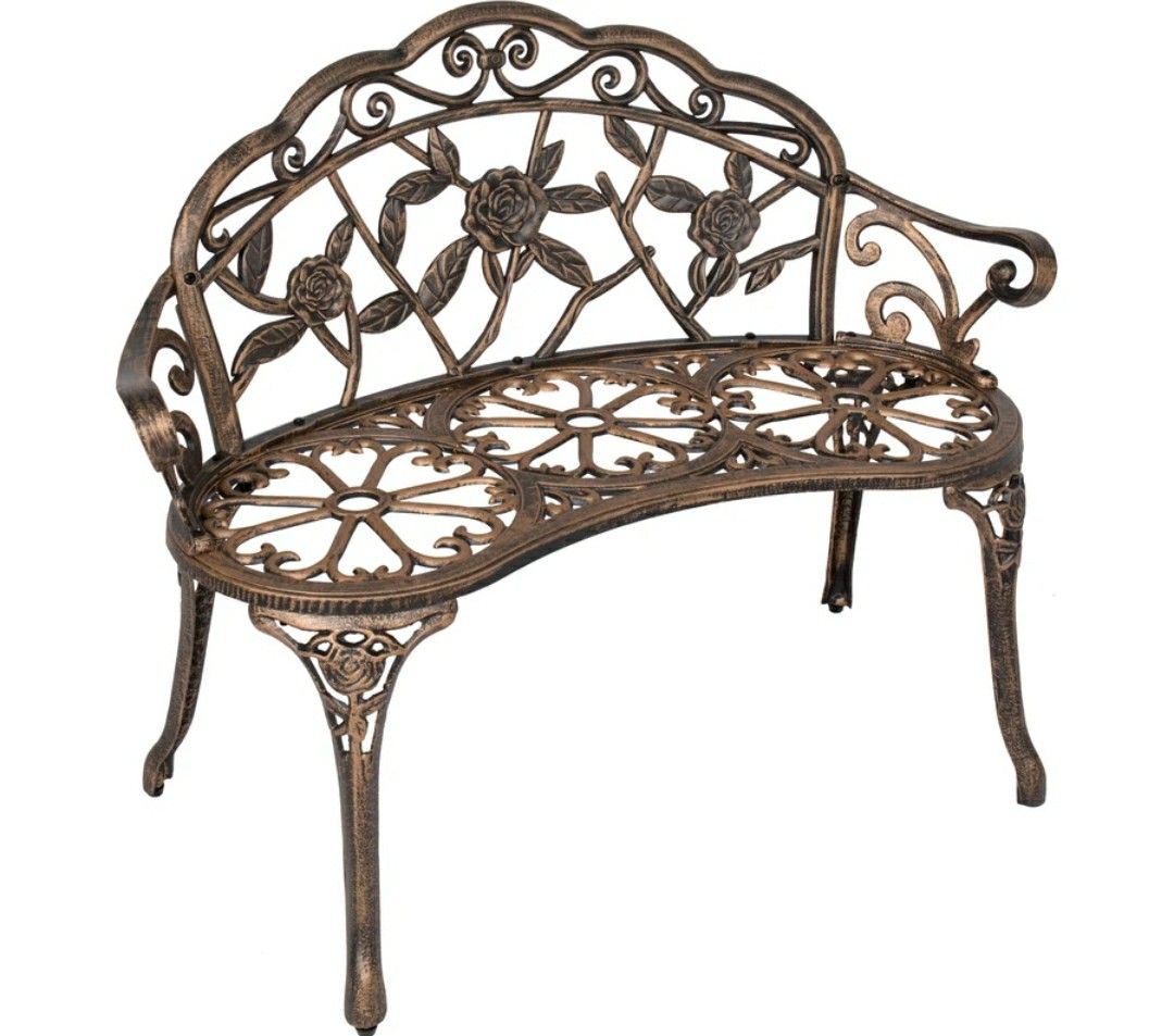 Floral Rose Garden Bench Accent