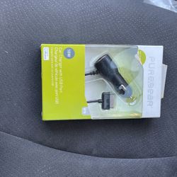 PureGear Corded Car Charger w/ Aux USB Port for iPhone, iPod & iPod