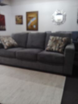 Sofa in Grey Fabric, QUEEN. NEW