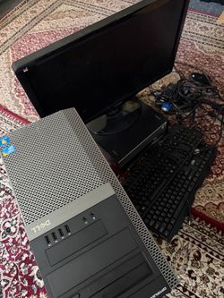 Complete Desktop Computer Bundle – Dell PC, Monitor, Keyboards & Cables