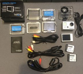 GoPro hero 1, and several accessories
