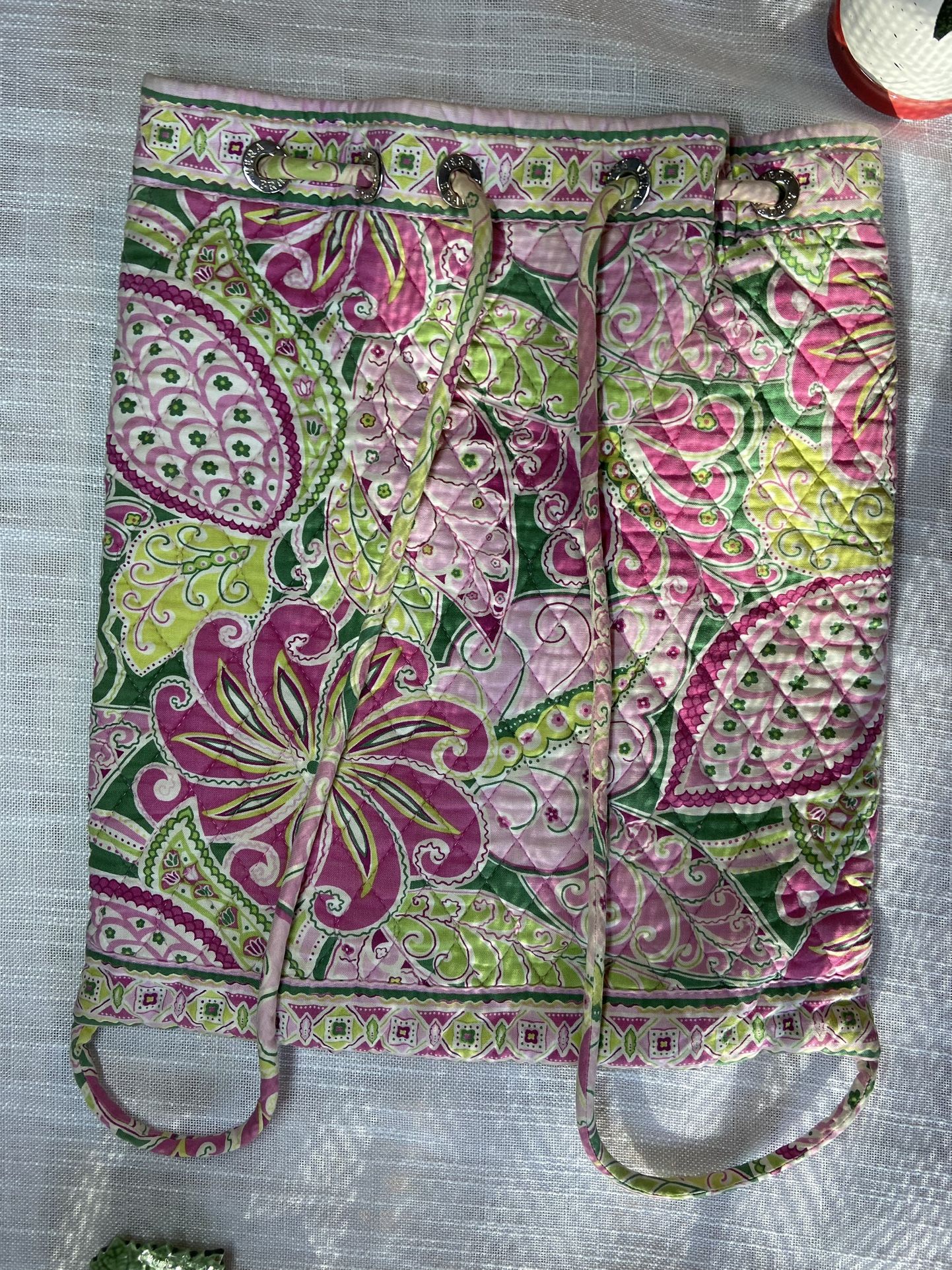 Vera Bradley- style quilted drawstring back pack