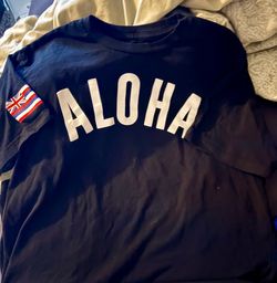Aloha Men's Black ALOHA Graphic Logo Crew Neck Short Sleeve T-Shirt M/L Regular