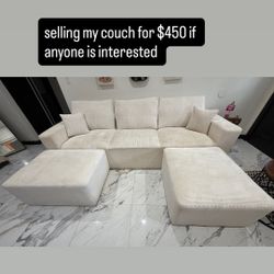 selling lightly used boneless couch 