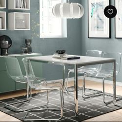 IKEA TORBY GLOSS WHITE RECTANGULAR DINNER TABLE  LIKE NEW 