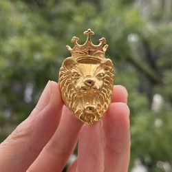 Sale!  Size 10 Men’s Fashion Wedding Crown Lions Head Ring On Sale Stainless Steel