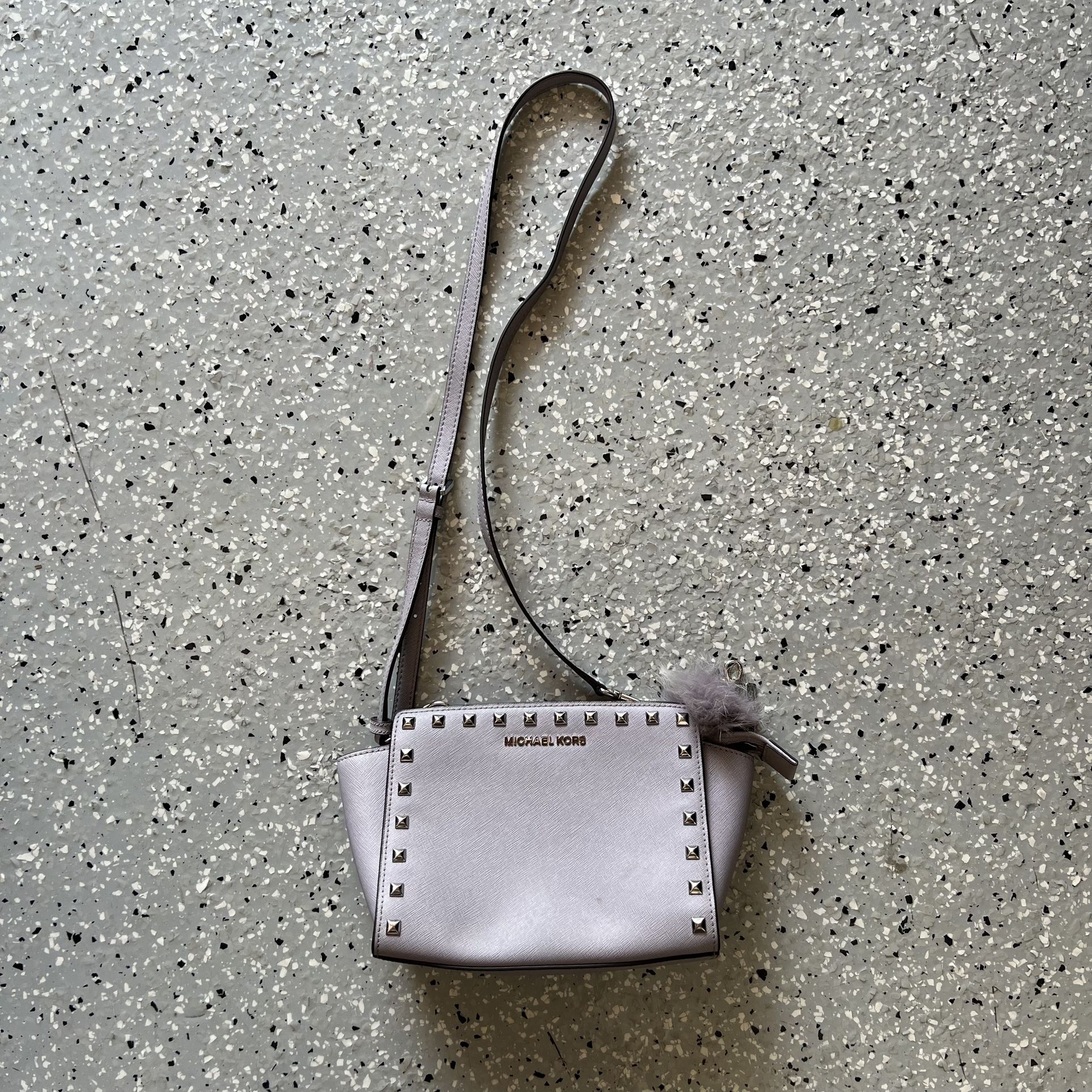 Selma Medium Two-Tone Saffiano Leather Crossbody Bag
