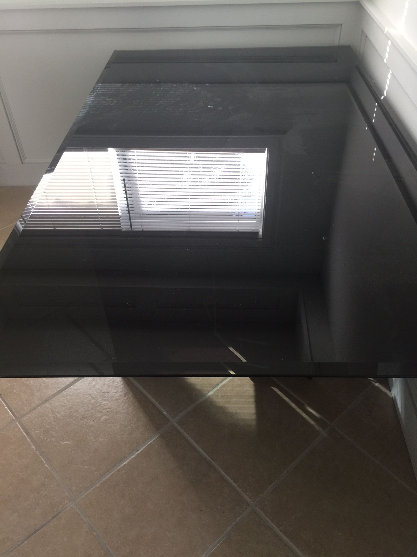 Black glass table