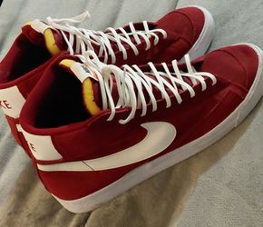 Nike Blazer Mid Red Suede High-Top Sneakers
