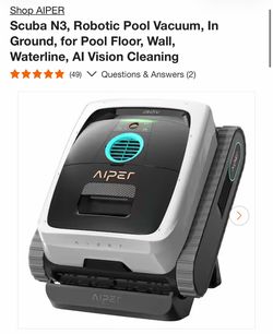 Shop AIPER Scuba N3, Robotic Pool Vacuum, In Ground, for Pool Floor, Wall, Waterline, Al Vision Cleaning