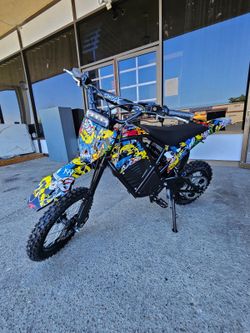Electric Dirt Bike for Teens Adults, Mid-Drive Motor 3500W Peak, Electric Motorcycle 48V23Ah Battery, 53-Mile Range, 38mph, Hydraulic Nitrogen Dual Sh