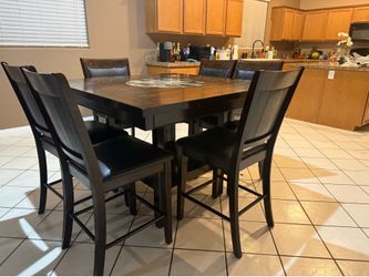 Used Dining Table + 6 Chairs - Counter Height