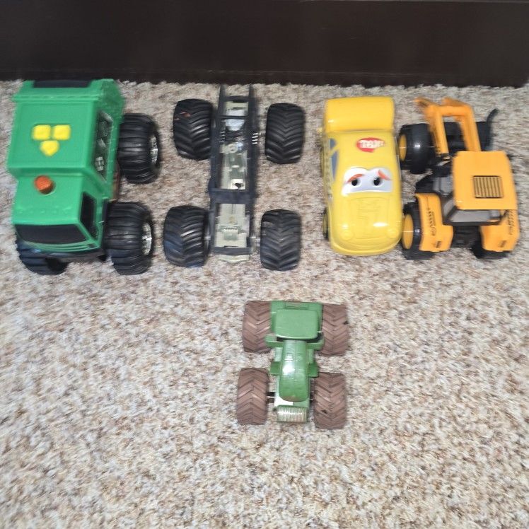 Set Of Toy Trucks And Cars