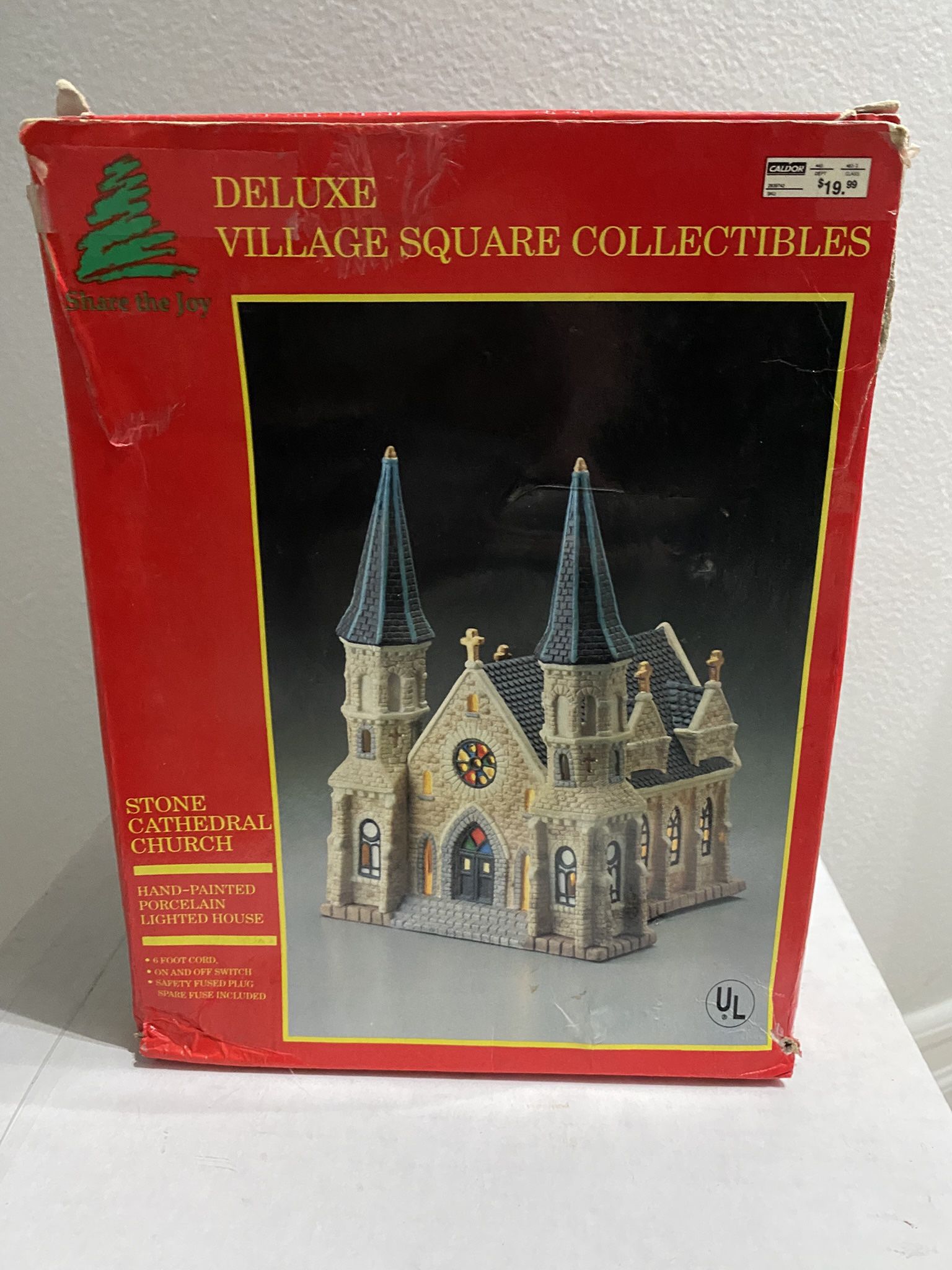 Dickens Collectibles Stone Cathedral Church Hand Painted Porcelain 