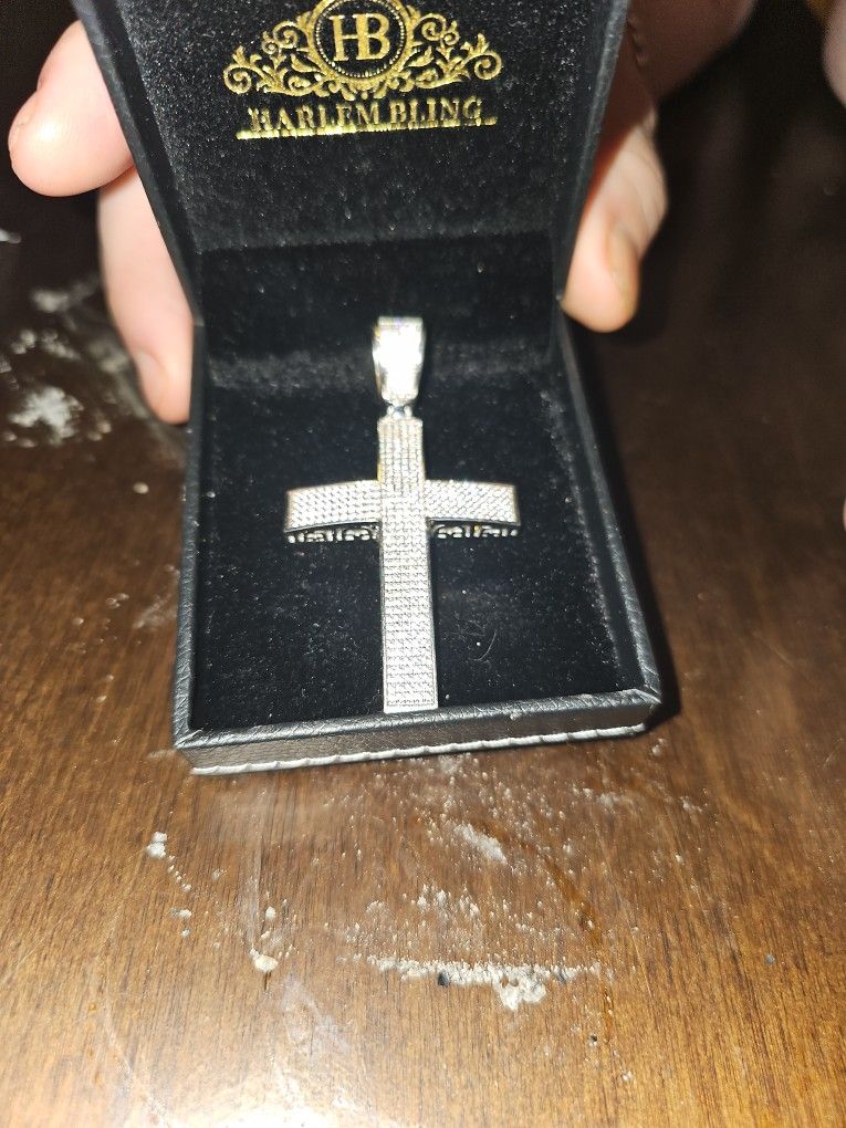 Harlem Bling 925 Silver Cross Pendant