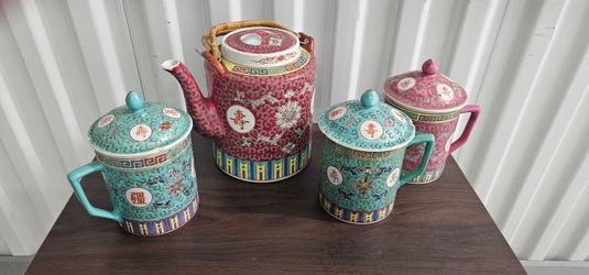 Chinese Famille Rose Porcelain Tea Set