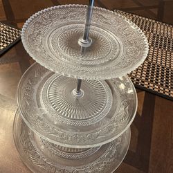 Royalty Art 3-Tiered Serving Stand (Glass) Beautiful, Elegant Dishware Serve Snacks, Appetizers, Cakes, Candies
