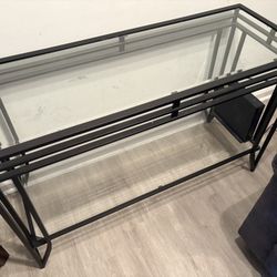Black Metal & Glass Table