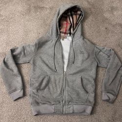 Grey burberry zip up