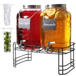 2 Gallon Drink Dispensers for Parties, 2 Pack
