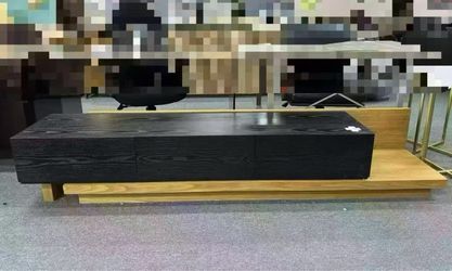 Two-Tone Wood TV Stand Media Console,$380