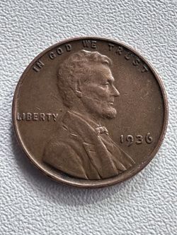 1936 No Mint Mark Wheat Penny With L On Rim Error 