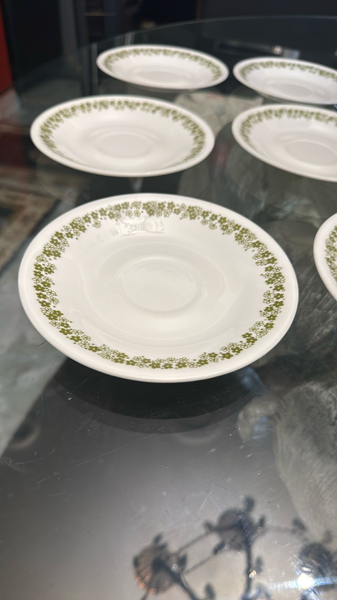 Vintage Corelle Spring Blossom Green Crazy Daisy Saucer