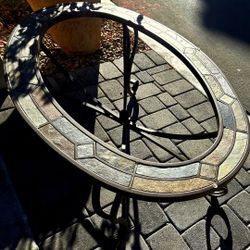 Indoor/Outdoor Table. Glass, Metal