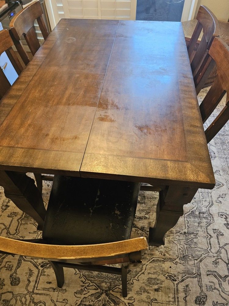 Solid Wood High Top Table And Chairs