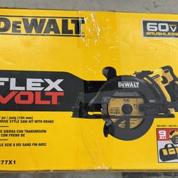 Dewalt Flex volt 60V Max  7 1/4 In Cordless Wormdrive Style Saw With 9.0