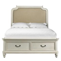 Full Size Bed Frame With Two Storage Drawers And Matching Dresser 