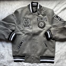 MSRP $200 Rare Pro Standard LA Kings Wool Varsity Jacket Gray Black Mens Size Medium New!