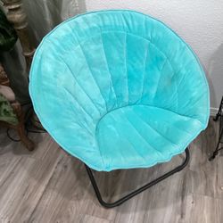 Velvet turquoise foldable papasan chair $18