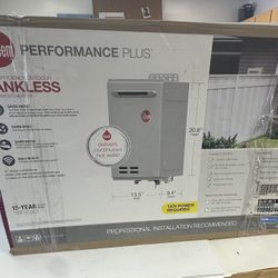 New Open Box - Rheem Performance Plus 9.5 GPM Natural Gas Outdoor Smart Tankless Water Heater 