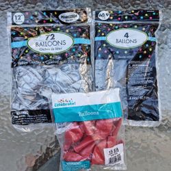 Set Balloons Black Silver Red