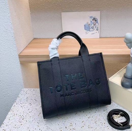 Temperament work and school large capacity commuter leather leather tote bag Tote bag shopping bag shoulder handbag large size unisex couple model bla