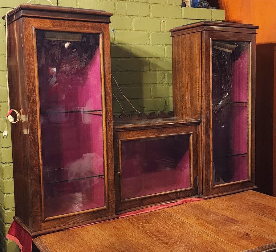 Vintage 1950s Glass Cabinet Bookcase Display