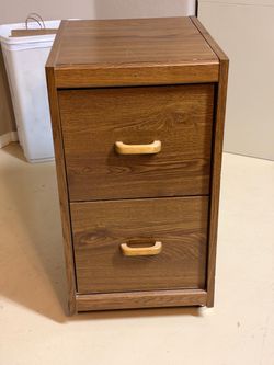 Wooden file cabinet with wheels