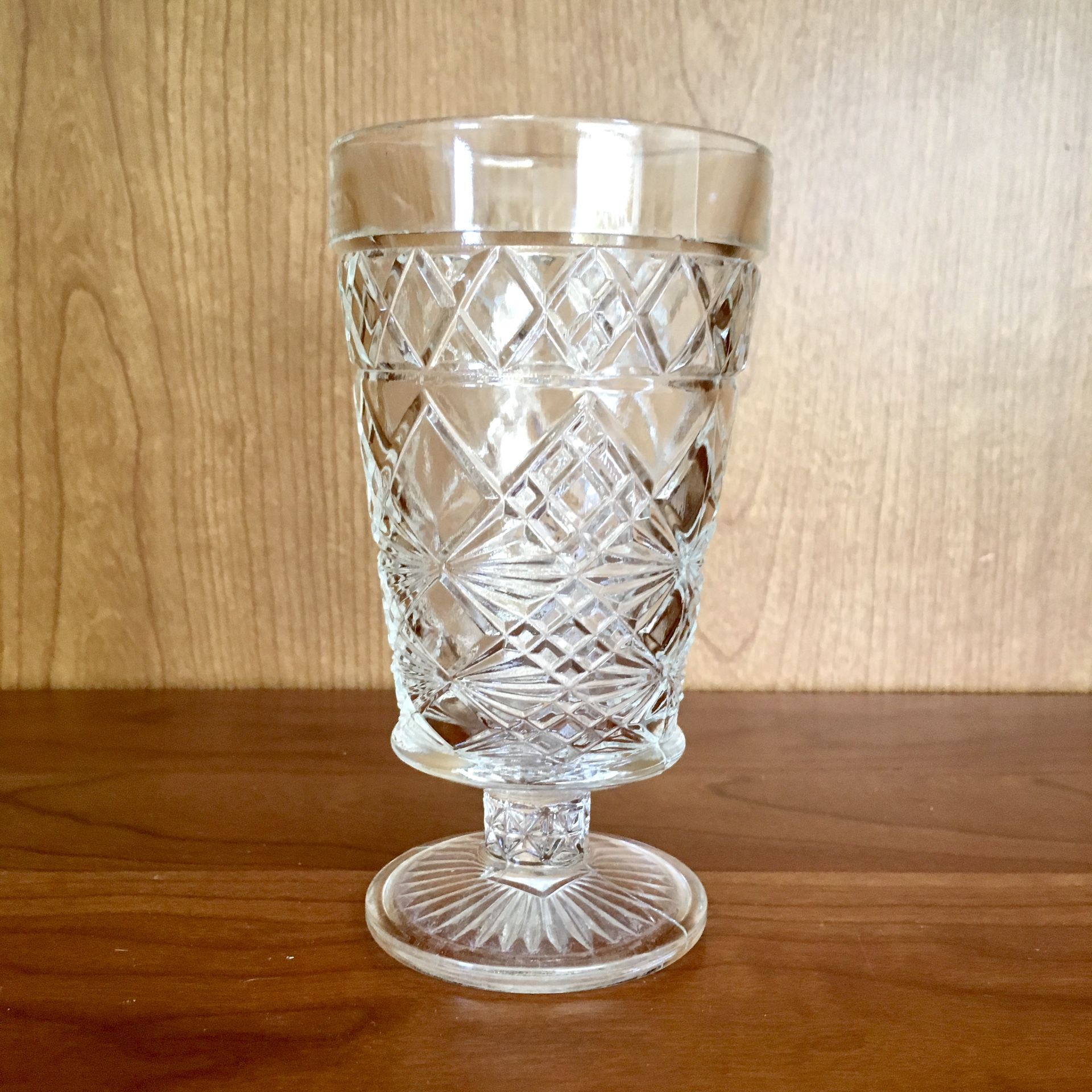 Vintage depression glass EAPG celery vase stemware cup