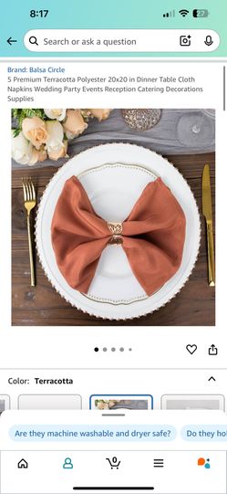 20” x 20” Polyester Cloth Napkins - Terracotta