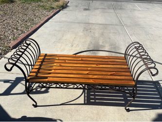 Refinished Wood & Metal Bench