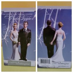 "THE LOVE PINCH" Bridal Couple Cake Topper