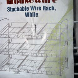 Simple Houseware Stackable Wire Rack, White