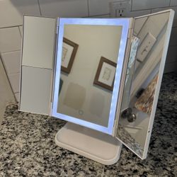 White LED Folding Makeup Mirror