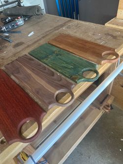 Handmade Wood Charcuterie Boards with Handle Set of 3