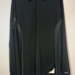 Nike Golf Tour performance Men’s Size XL dri-fit Polo Longsleeve Black VINTAGE